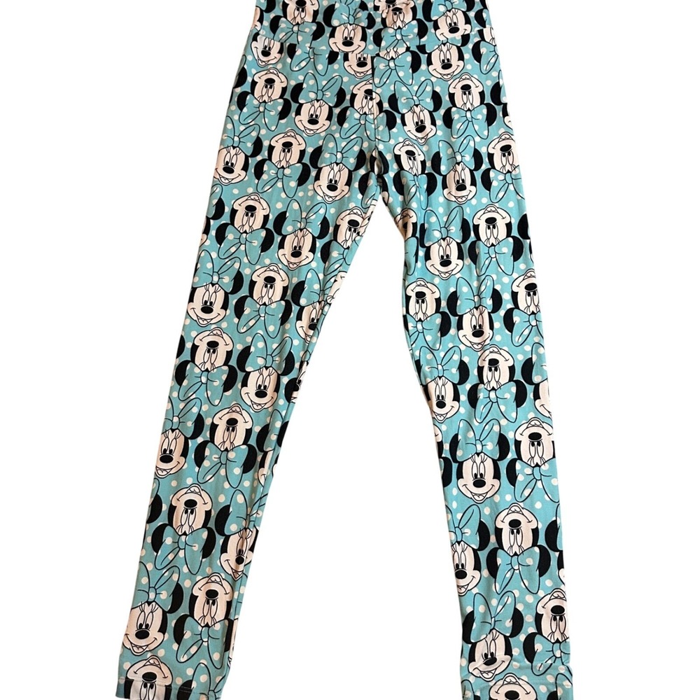 LuLaRoe Disney Collection Minnie Mouse Leggings Blue Polka‎ Dot Womens One Size